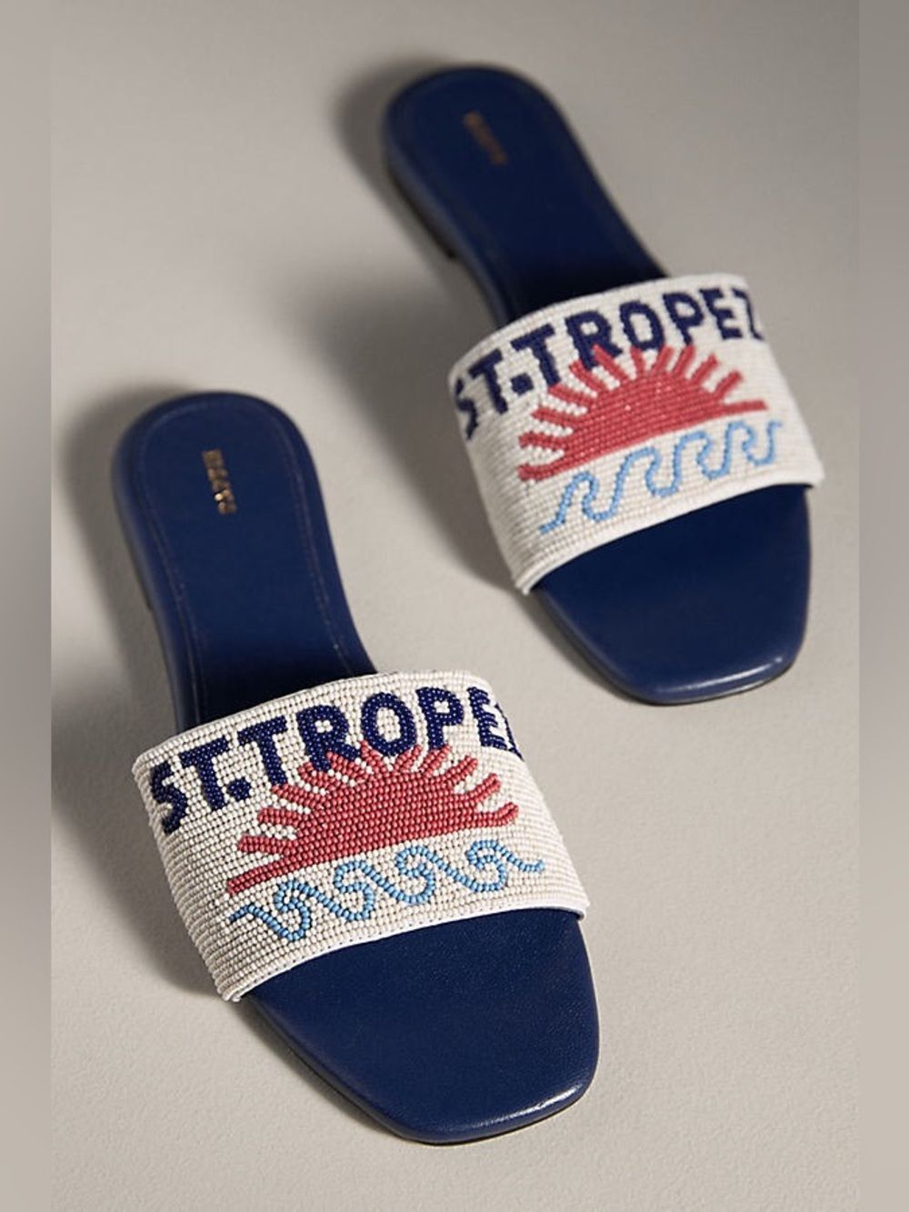 New Anthropologie MAEVE The Fiona Beaded Slide Sandals  Size 37